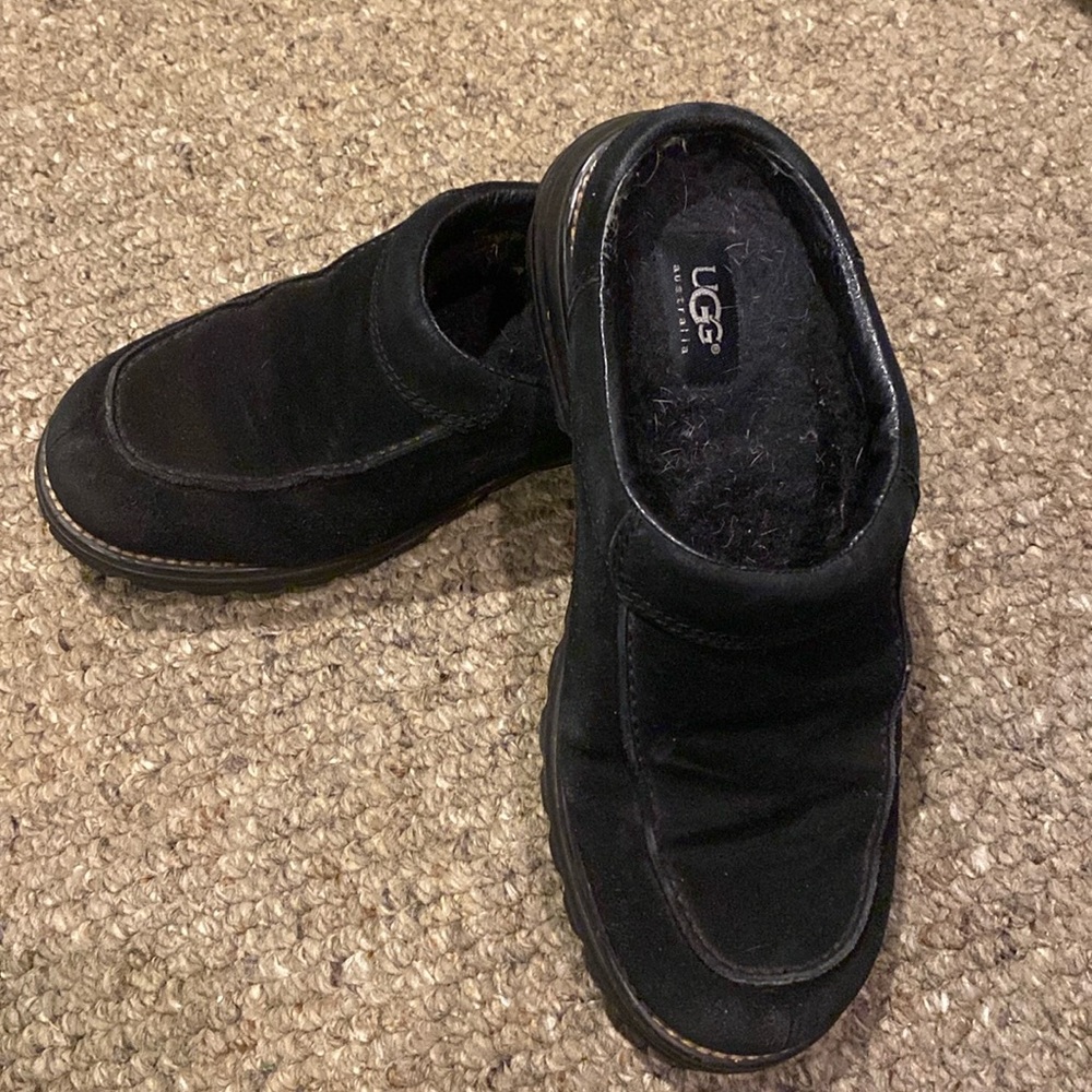Black Ugg shoes/slide ons.